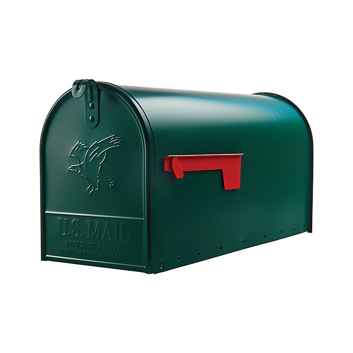Gibraltar E1600G00 Elite Classic Galvanized Steel Post Mount Green Mailbox