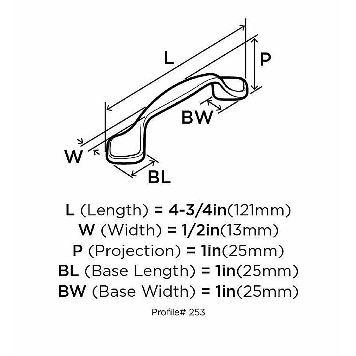 Amerock - 253G10 - Allison Traditional Arch Cabinet Pull 3 In. Satin Nickel Silver 1 Pack