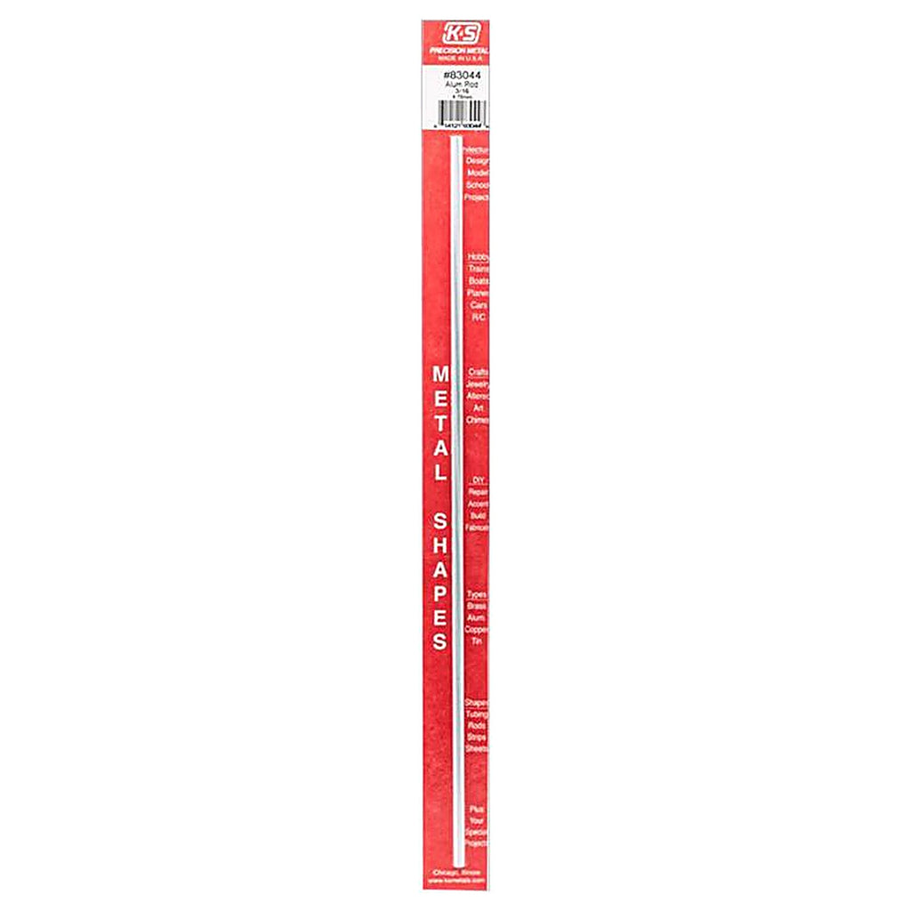 K&S 83044 0.2 in. Dia. x 12 in. L Aluminum Rod 1/Pack