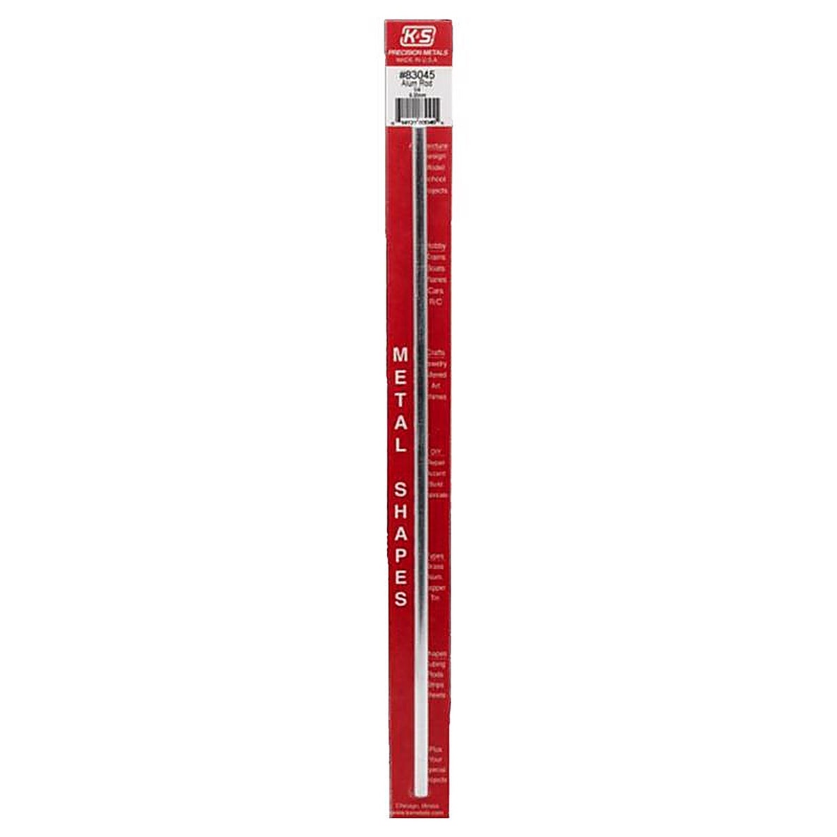 K&S - 83045 - 12 In. L X 1/4 In. D Aluminum Rod 1 Pack