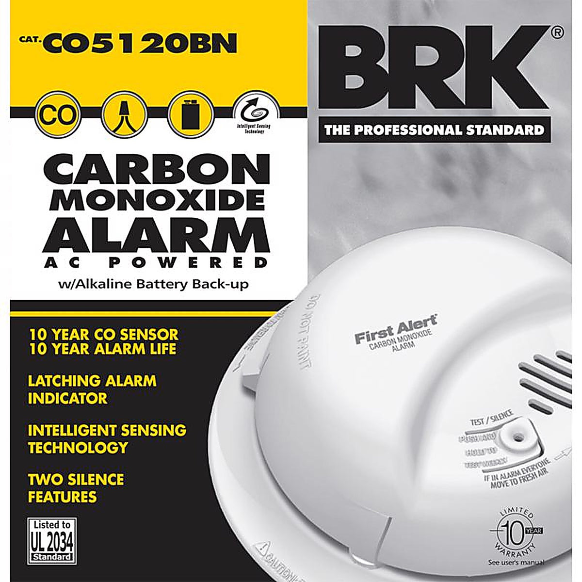 BRK - CO5120BN - Brake Hard-Wired w/Battery Back-Up Electrochemical Carbon Monoxide Detector