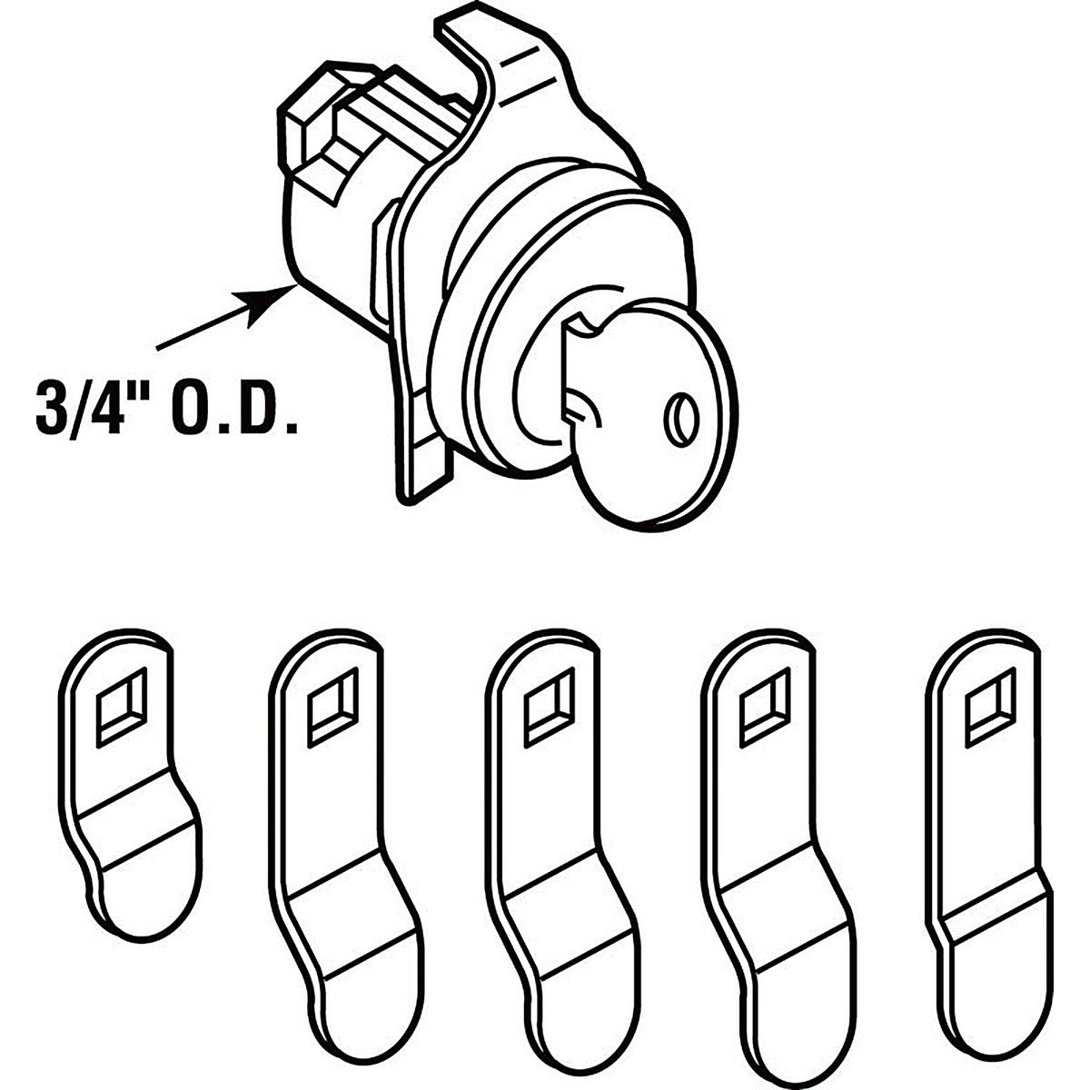 Prime-Line S4533 Nickel Steel Counter Clockwise Mailbox Lock