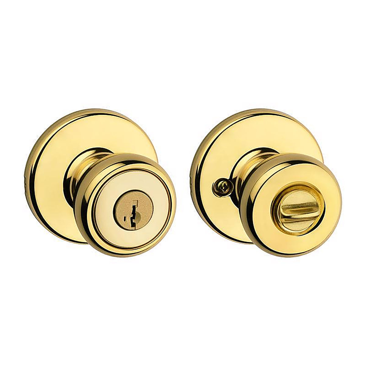 Kwikset 94002-939 Tylo Polished Brass Entry Lockset 1-3/4 in.