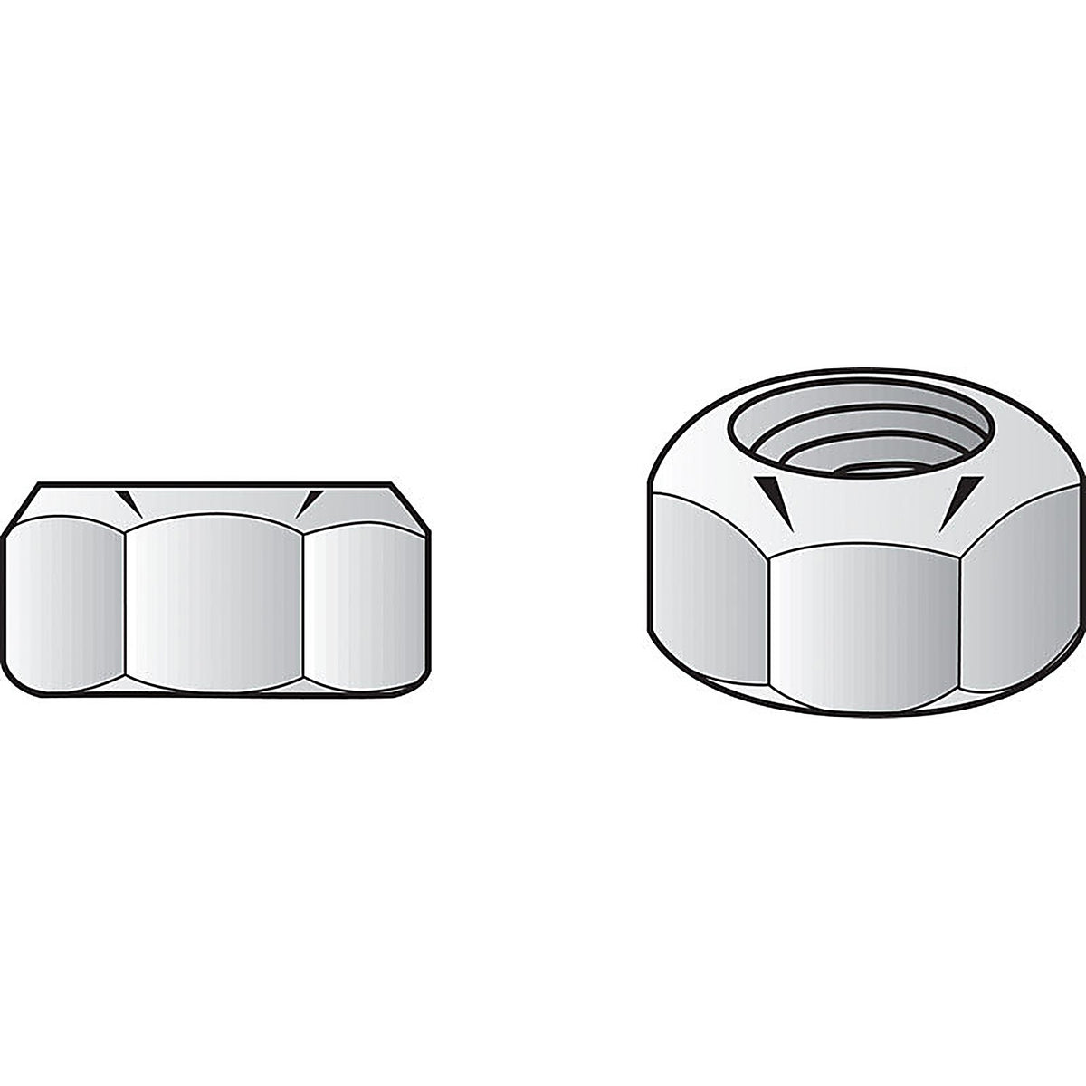 Hillman 6286 10 in. Zinc-Plated Steel USS Nylon Lock Nut 5/Pack