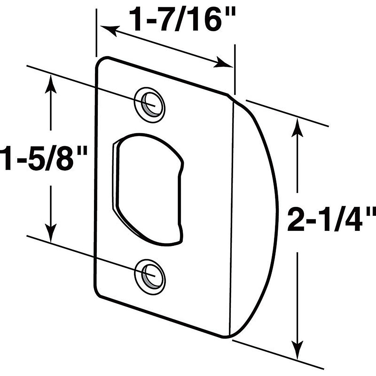 Prime-Line E2308 2.25 in. H x 1-5/8 in. L Antique Brass Steel Deadbolt Strike