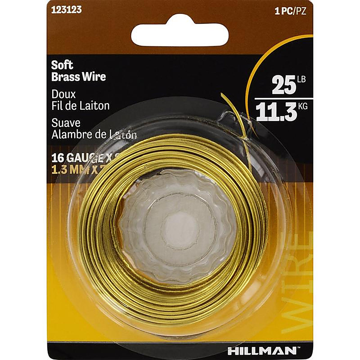 Hillman 123123-N 25 ft. L Brass 16 Ga. Wire