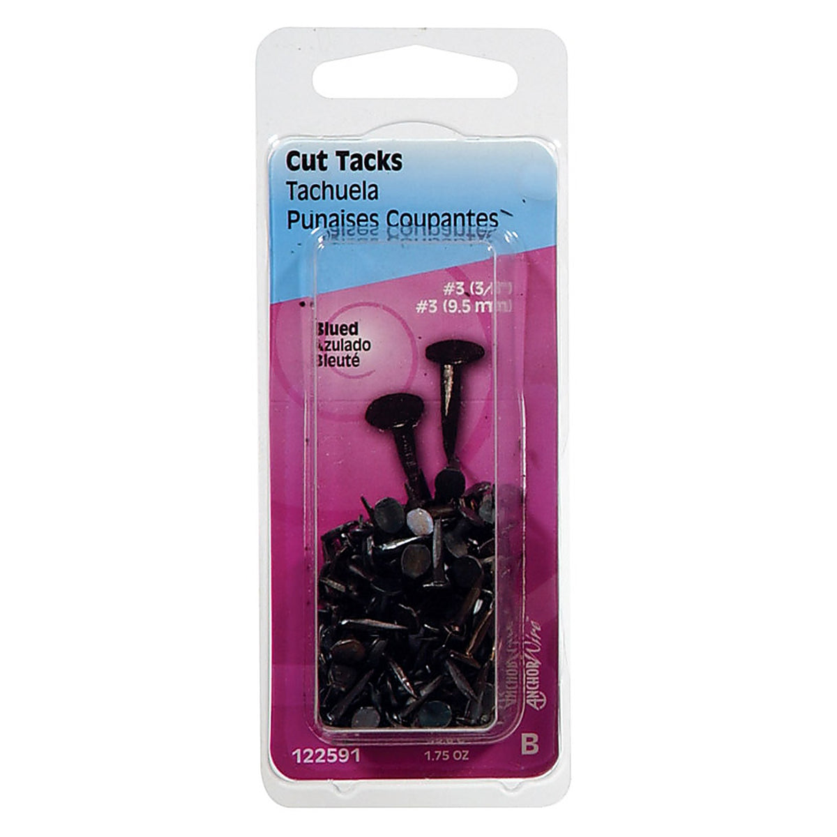 Hillman 122591 No. 3 x 3/8 in. L Blue Steel Cut Tacks 1.75/Pack