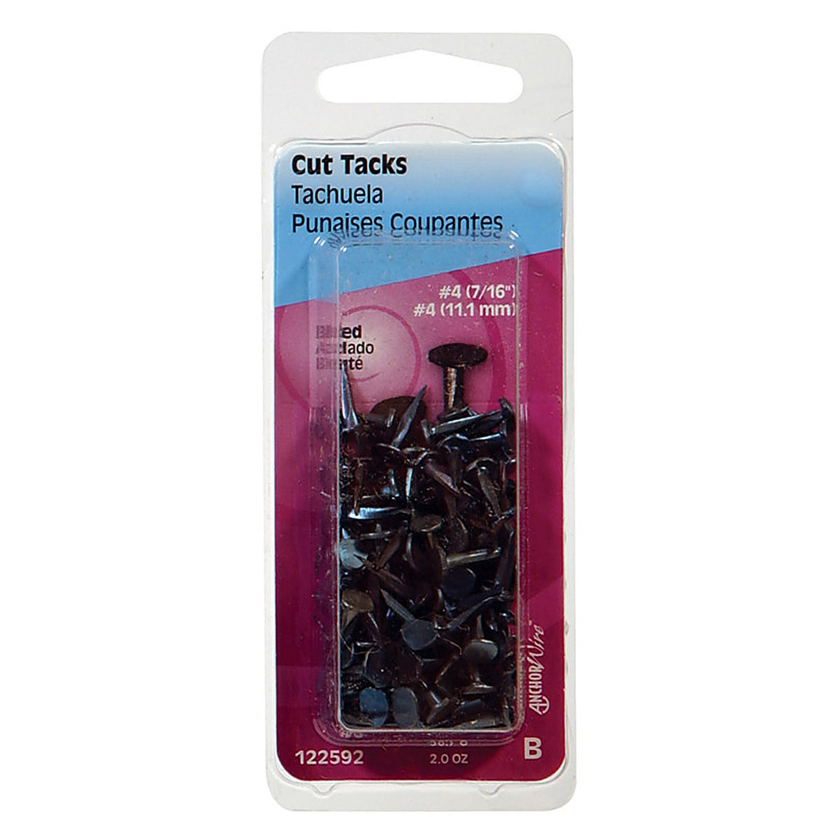 Hillman 122592 No. 4 x 7/16 in. L Blue Steel Cut Tacks 2/Pack
