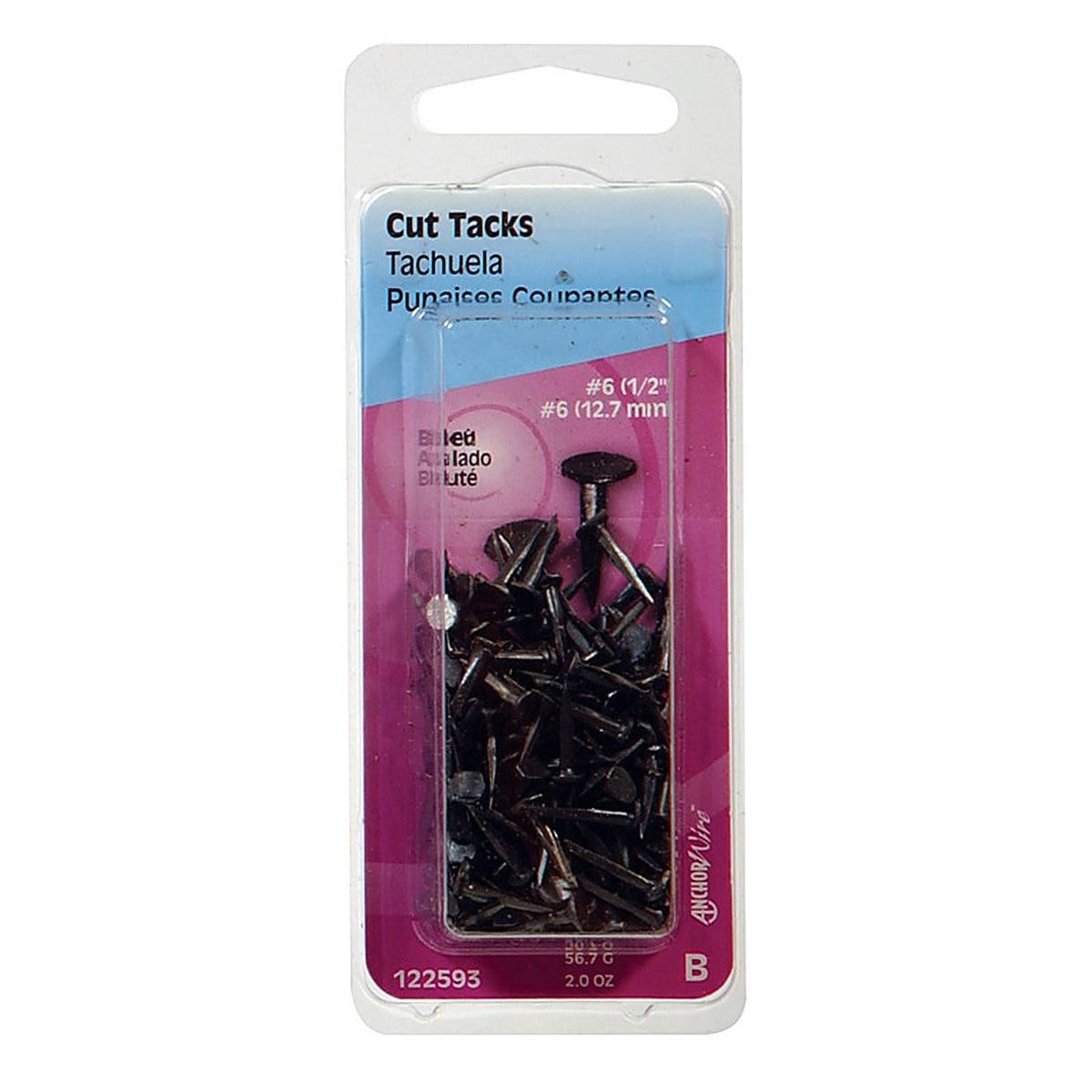Hillman 122593 No. 6 x 1/2 in. L Blue Steel Cut Tacks 2/Pack