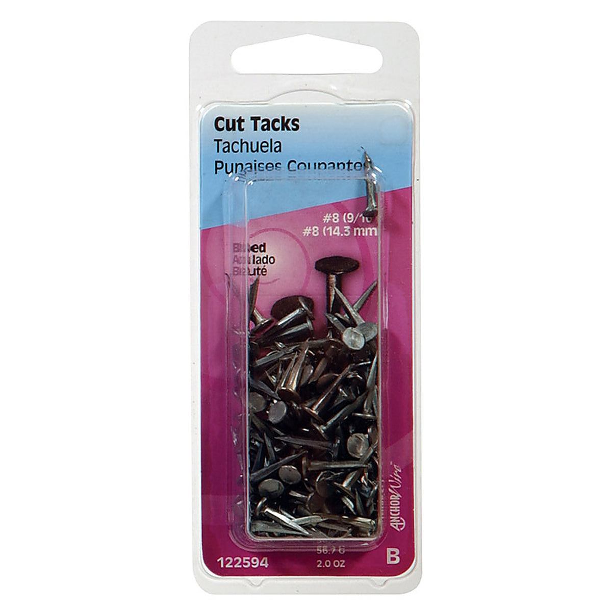 Hillman 122594 No. 8 x 9/16 in. L Blue Steel Cut Tacks 2/Pack