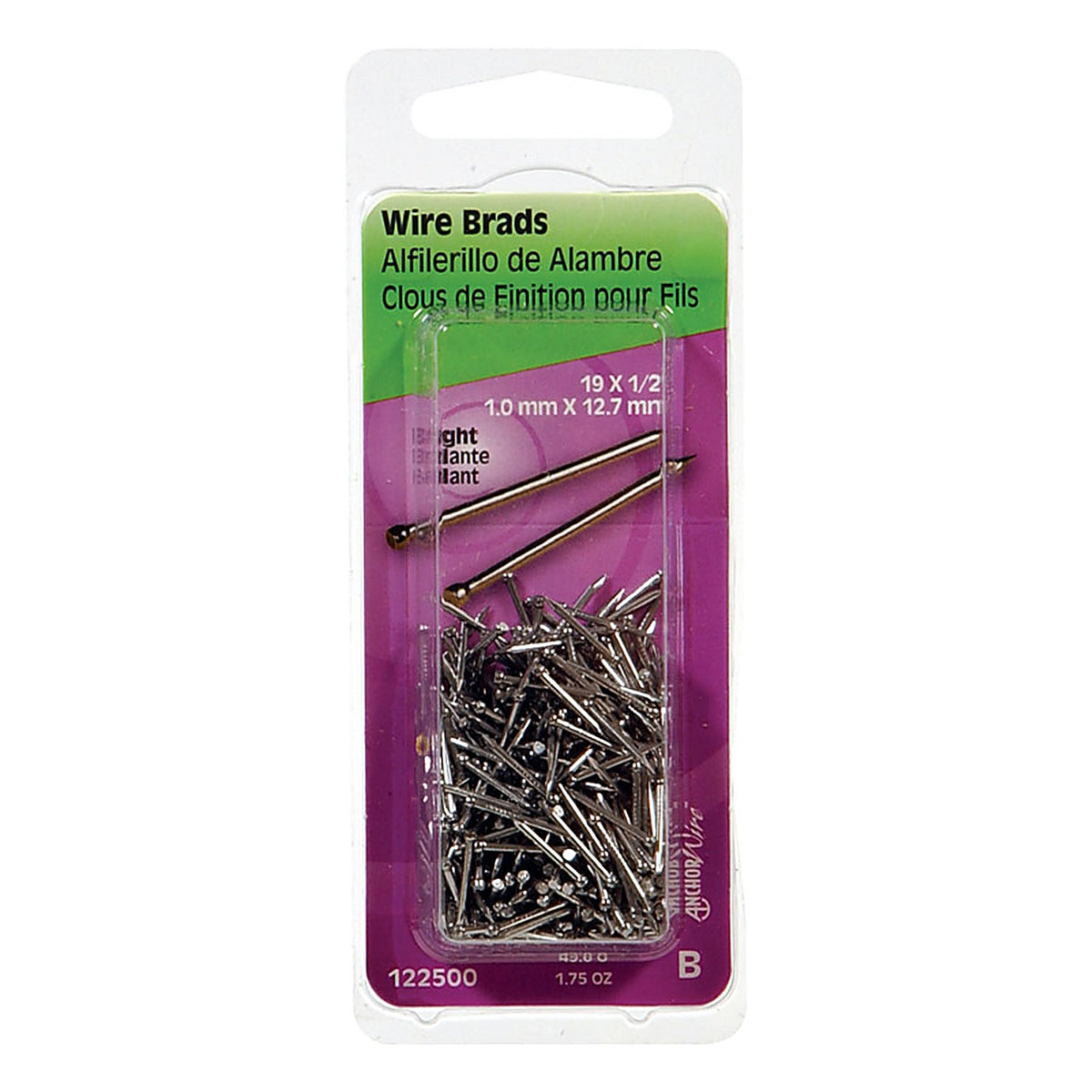 Hillman 122500 19 Ga. x 1/2 in. L Bright Steel Brad Nails 1/Pack 1.75 oz.