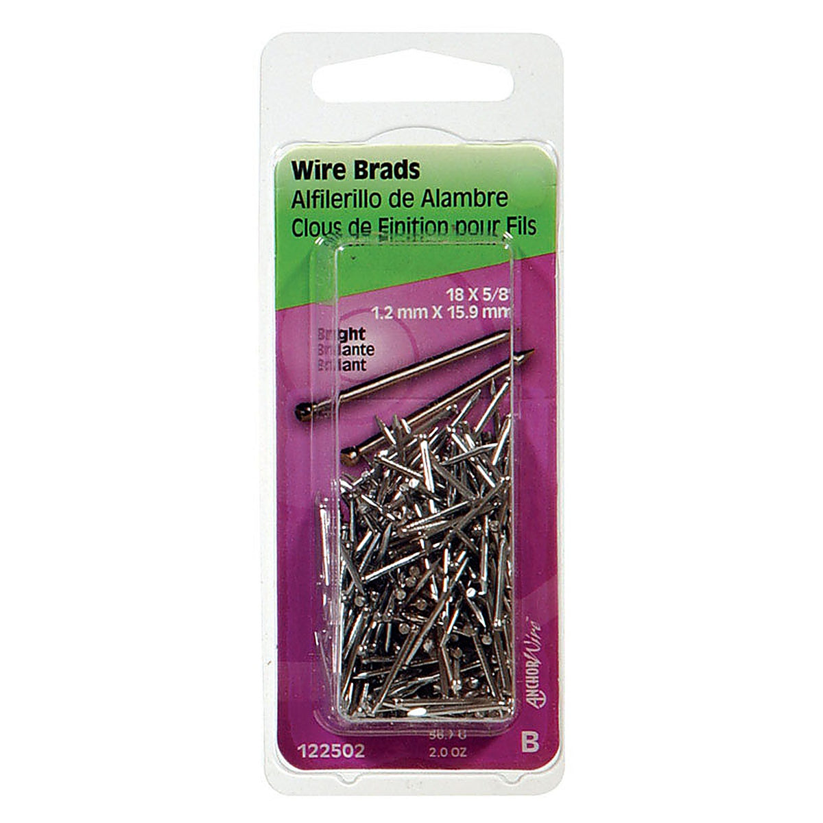 Hillman 122502 18 Ga. x 5/8 in. L Bright Steel Brad Nails 1/Pack 2 oz.