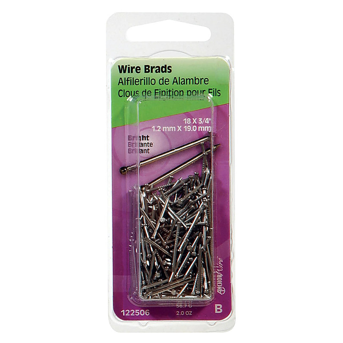 Hillman 122506 18 Ga. x 3/4 in. L Bright Steel Brad Nails 1/Pack 2 oz.