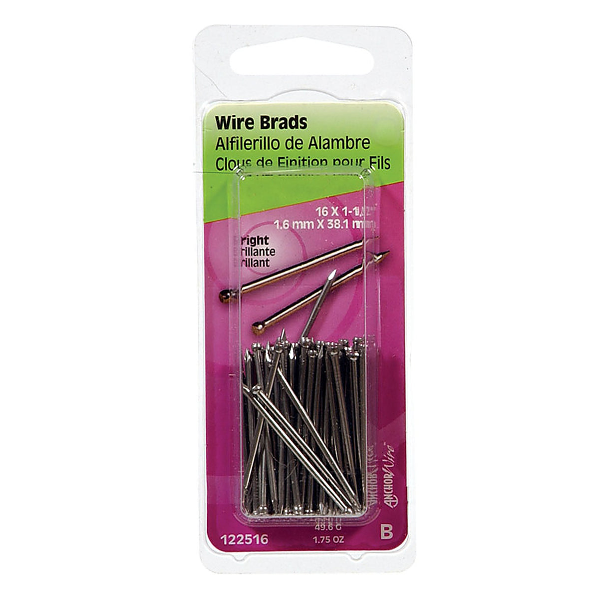 Hillman 122516 16 Ga. x 1-1/2 in. L Bright Steel Brad Nails 1/Pack 1.75 oz.