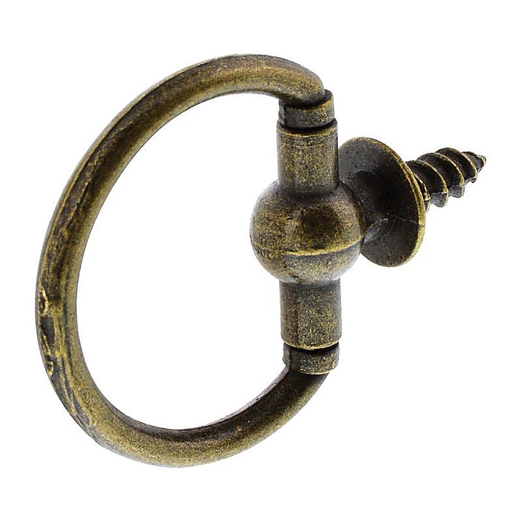 Hillman - 122214 - Antique Brass Gold Round Ring Hanger 2 Piece