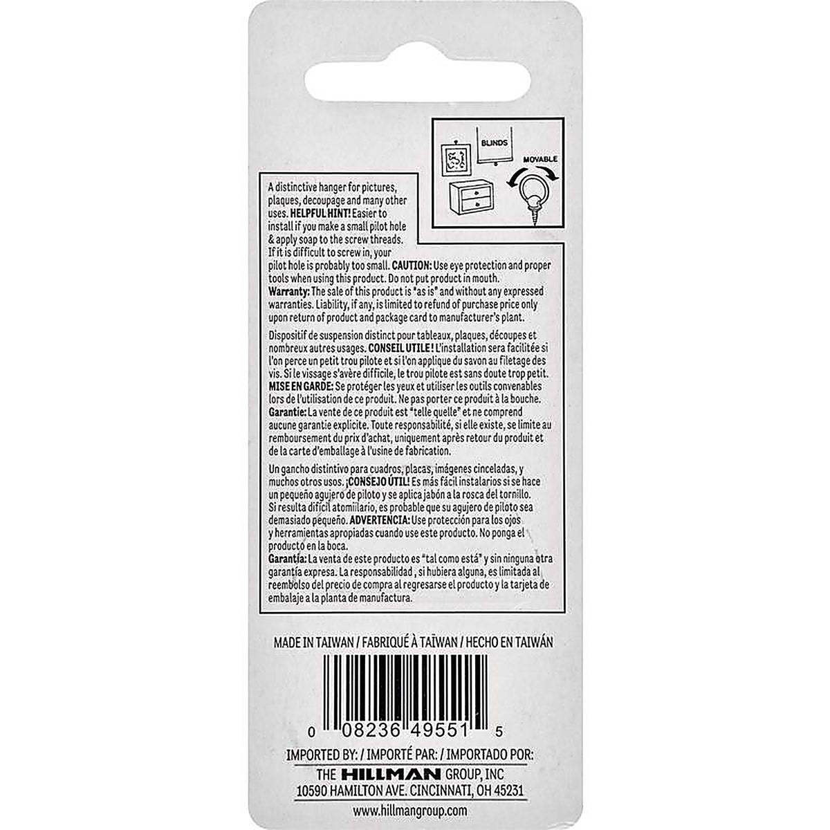 Hillman - 122214 - Antique Brass Gold Round Ring Hanger 2 Piece