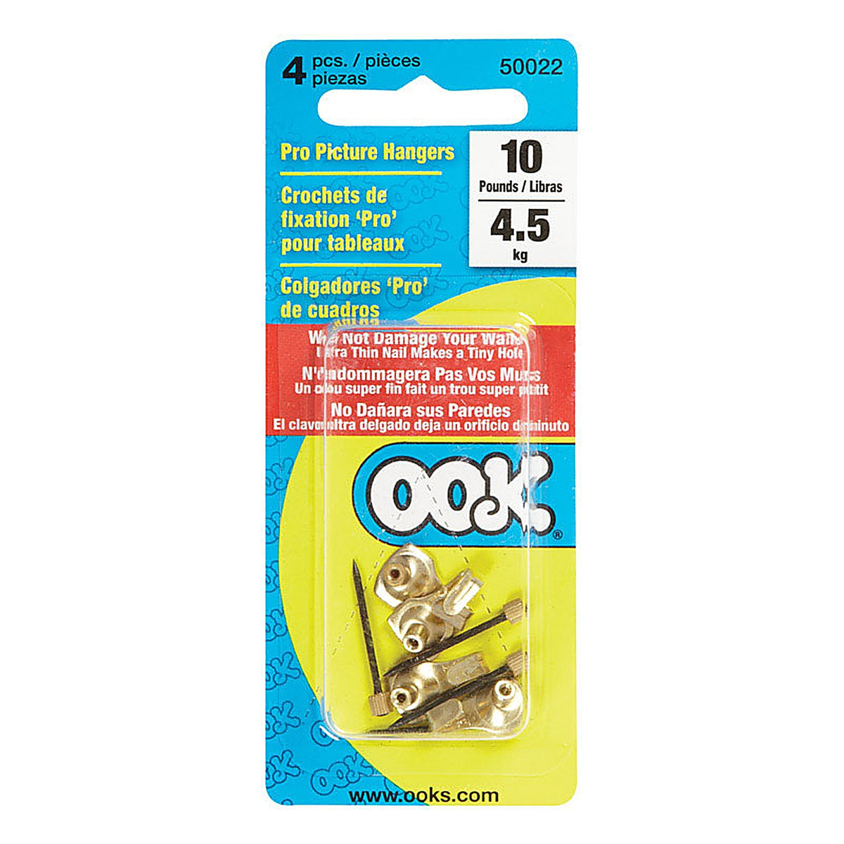 OOK 50022 Professional Picture Hanger 10 lb. 4/Pack