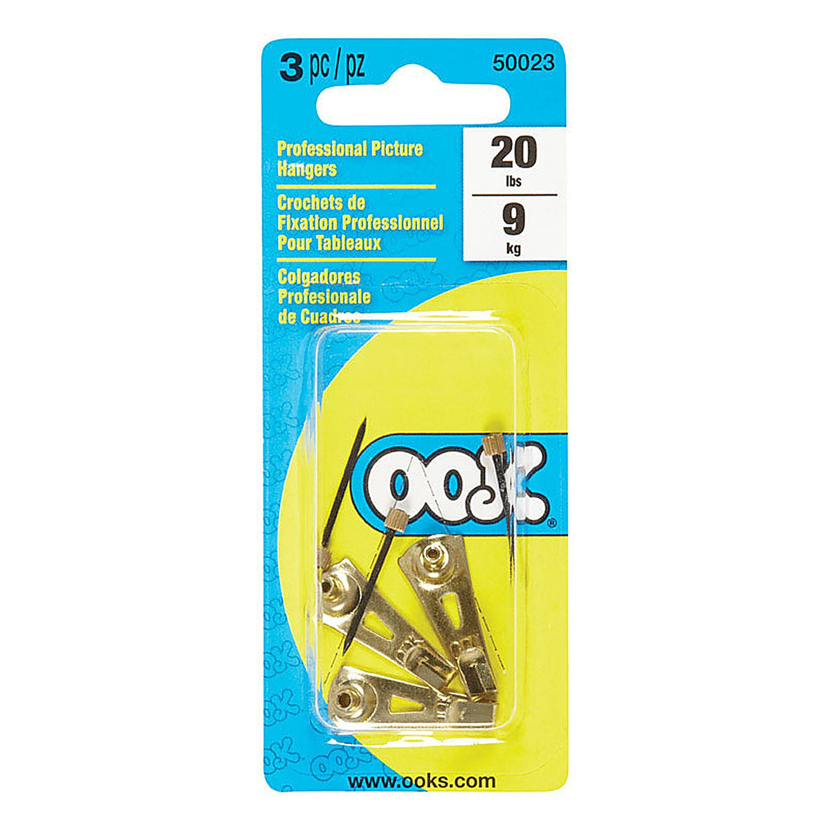 OOK 50023 Professional Picture Hanger 20 lb. 3/Pack