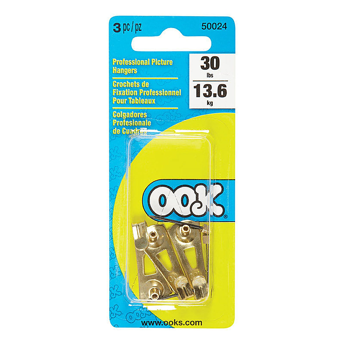 OOK 50024 Professional Picture Hanger 30 lb. 3/Pack
