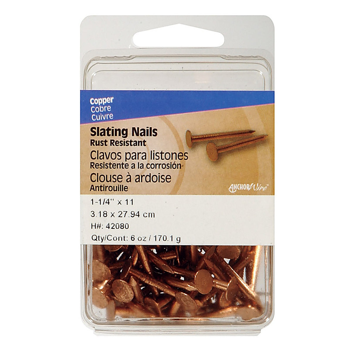 Hillman 42080 1-1/4 in. Slate Copper Nail Flat