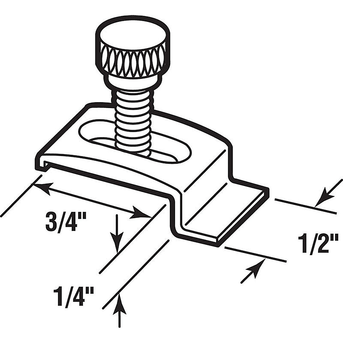 Prime-Line PL7939 Mill Aluminum Storm Door Panel Clip For 1/2 inch 8/Pack