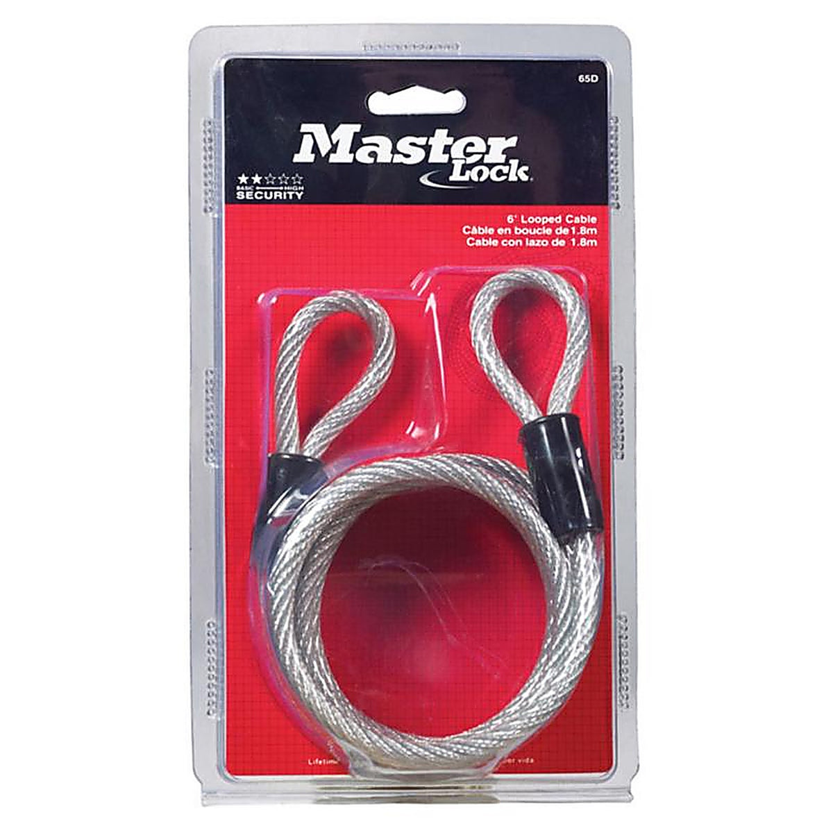 Master Lock - 65D - 1/4 In. D X 72 In. L Vinyl Coated Steel Coiled Cable