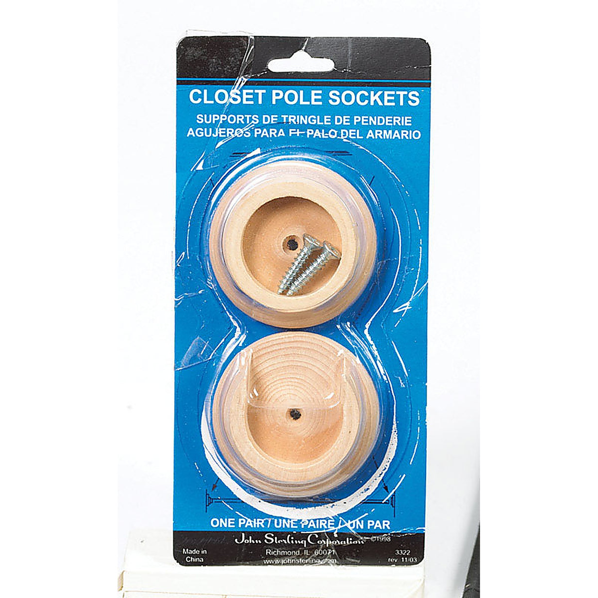 John Sterling BC-0038-HD Pro 1-3/8 in. L x 1-3/8 in. Dia. Brass Wood Rod Socket
