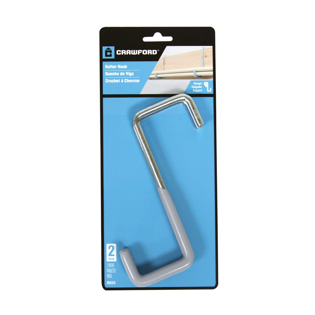Crawford RH26-25 5.75 in. L Vinyl Coated Gray Steel Large Rafter Hook 20 lb. capacity 1/Pack
