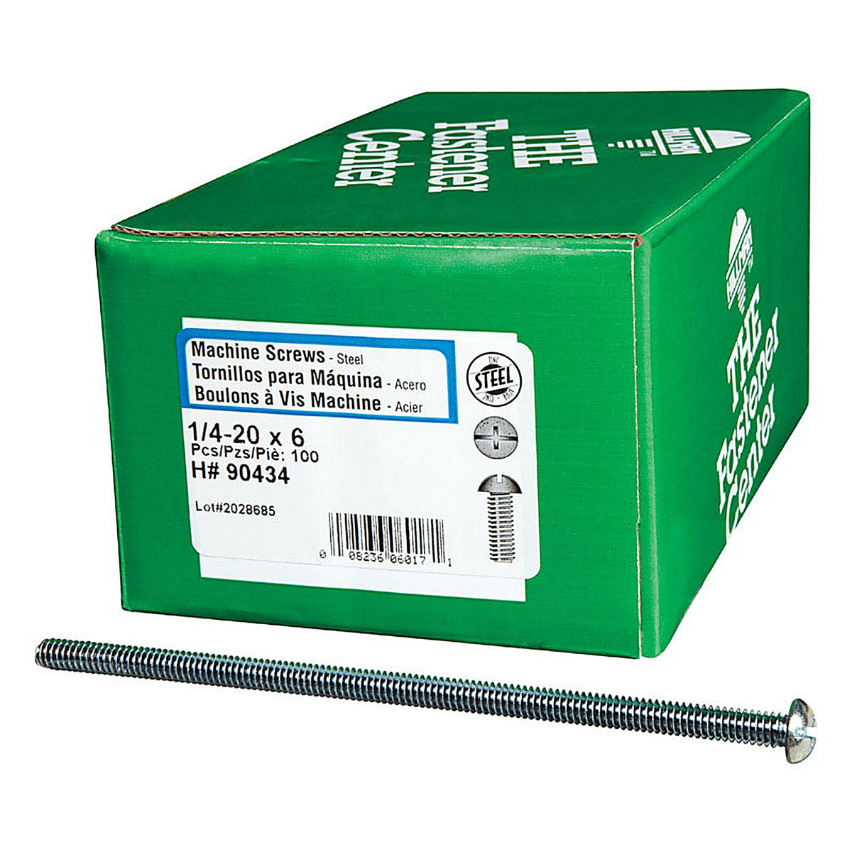 Hillman 90434 No. 1/4-20 x 6 in. L Combination Round Head Zinc-Plated Steel Machine Screws 100/Pack