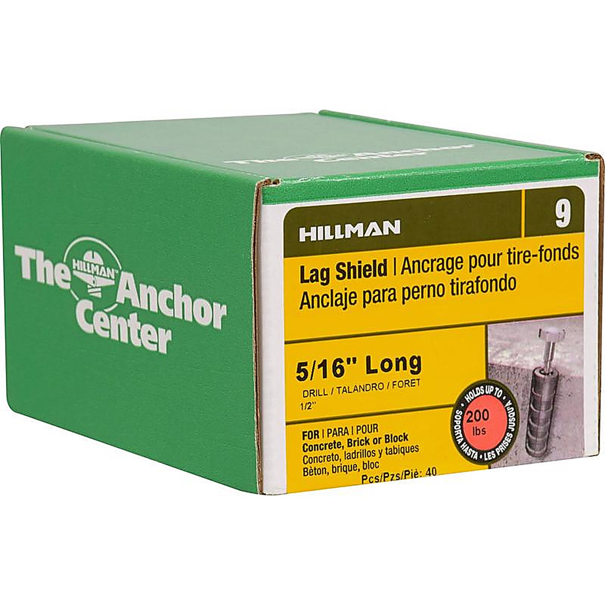 Hillman 370209 5/16 in. Dia. x 5/16 in. Long in. L Zinc Round Head Ribbed Anchor 40/Pack