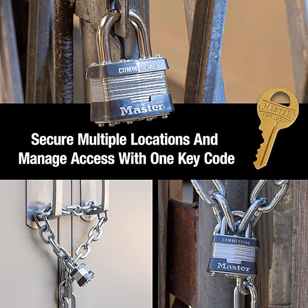 Masterlock - 1KA#2246 - Master Lock 1.75 In. H X 1.75 In. W X 1-3/4 In. L Laminated Steel Dual Ball Bearing Locking Exterior