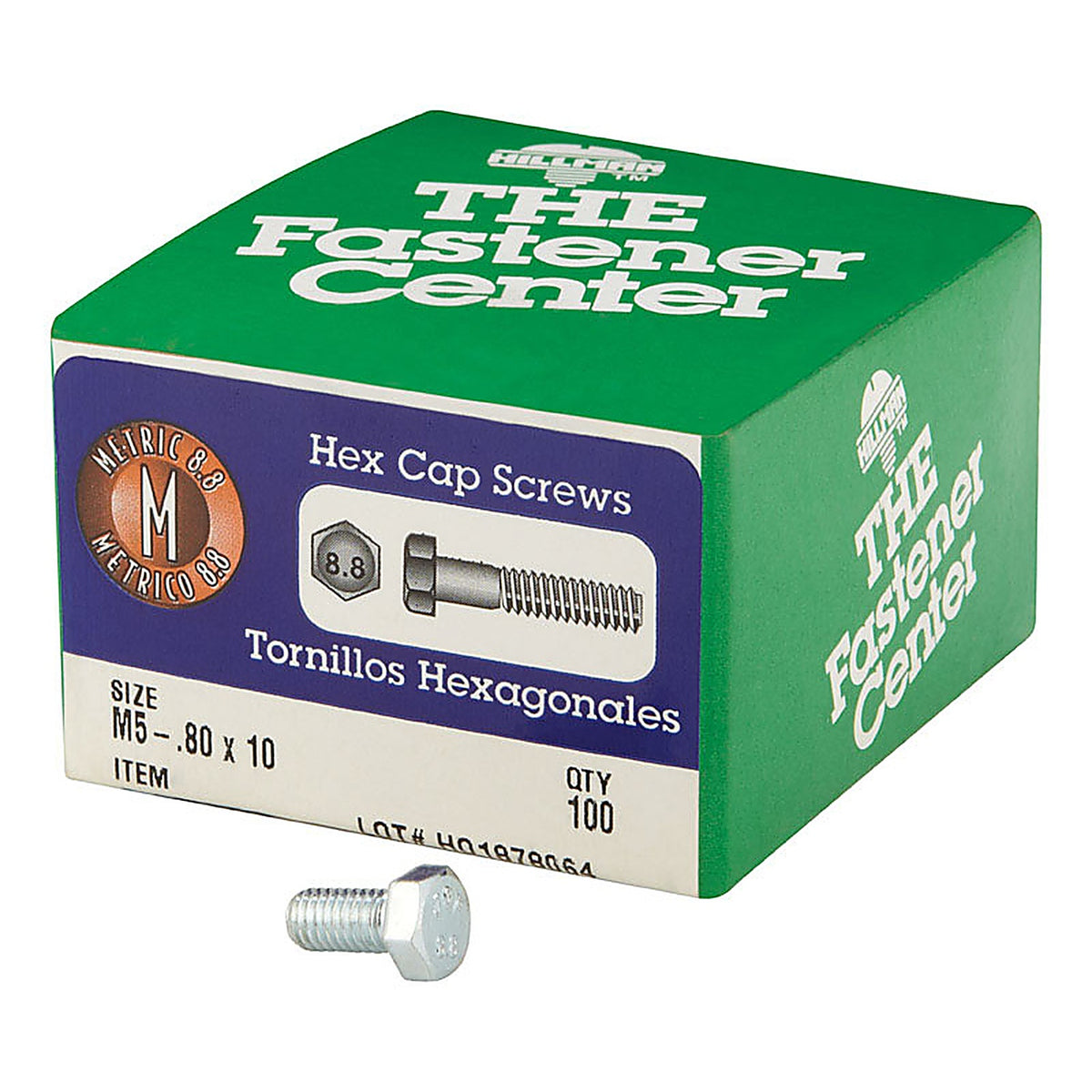 Hillman - 916152 - M5-.80 MM D X 10 MM L Heat Treated Steel HEX Head Cap Screw 1 Pack