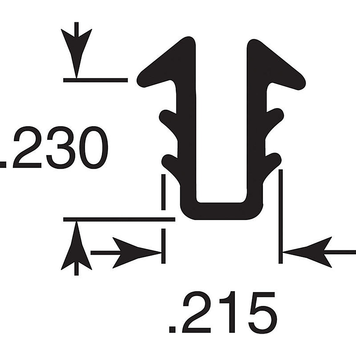 Prime-Line P7735 Gray Glazing Channel 1/Pack