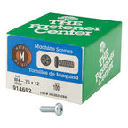 Hillman 914692 M4-0.7 x 12 mm L Phillips Pan Head Zinc-Plated Steel Metric Machine Screws 100/Pack