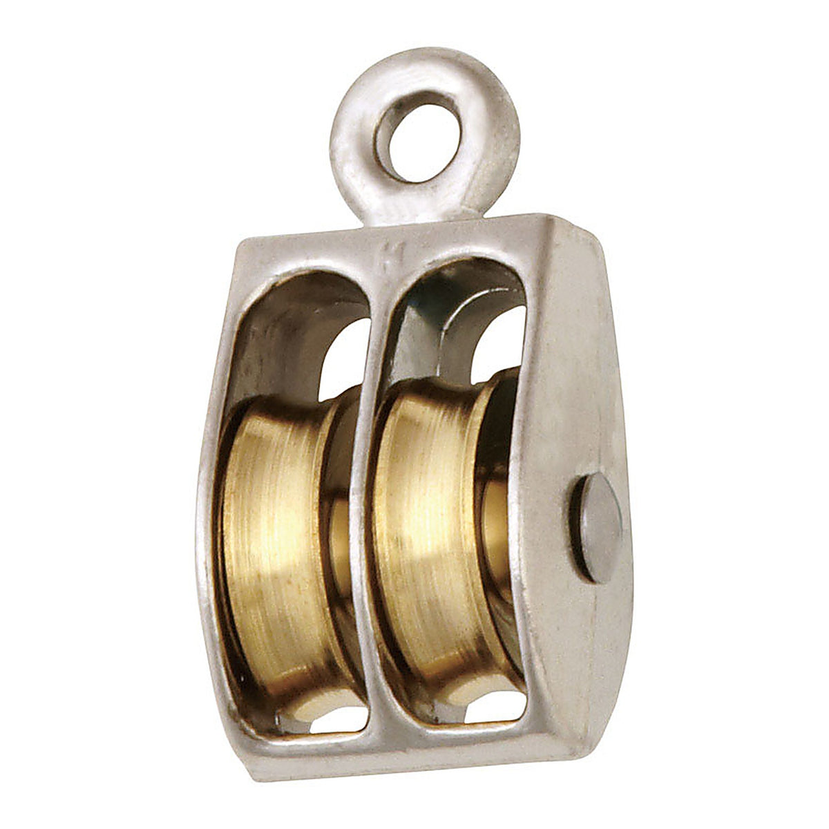 Campbell T7655212N 1 in. D Nickel Copper Ridge Eye Double Sheave Rigid Eye Pulley