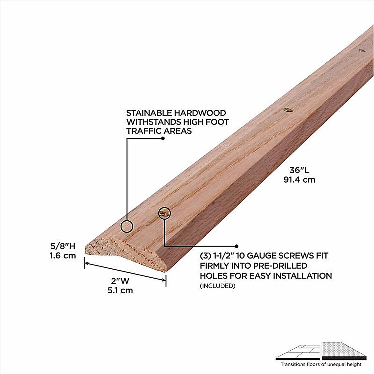 M-D 85415 0.5 in. H x 36 in. L Unfinished Wood Trim