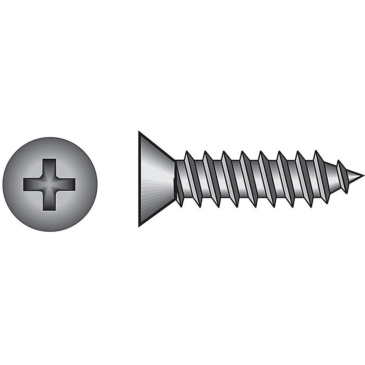 Hillman 80235 No. 12 x 2-1/2 in. L Phillips Flat Head Zinc-Plated Steel Sheet Metal Screws 100 1/Pack