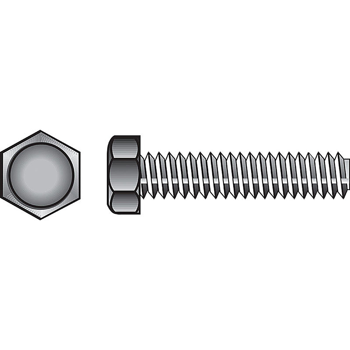 Hillman 221010 1/4 in. Dia. x 5 in. L Zinc Plated Steel Hex Tap Bolt 100/Pack