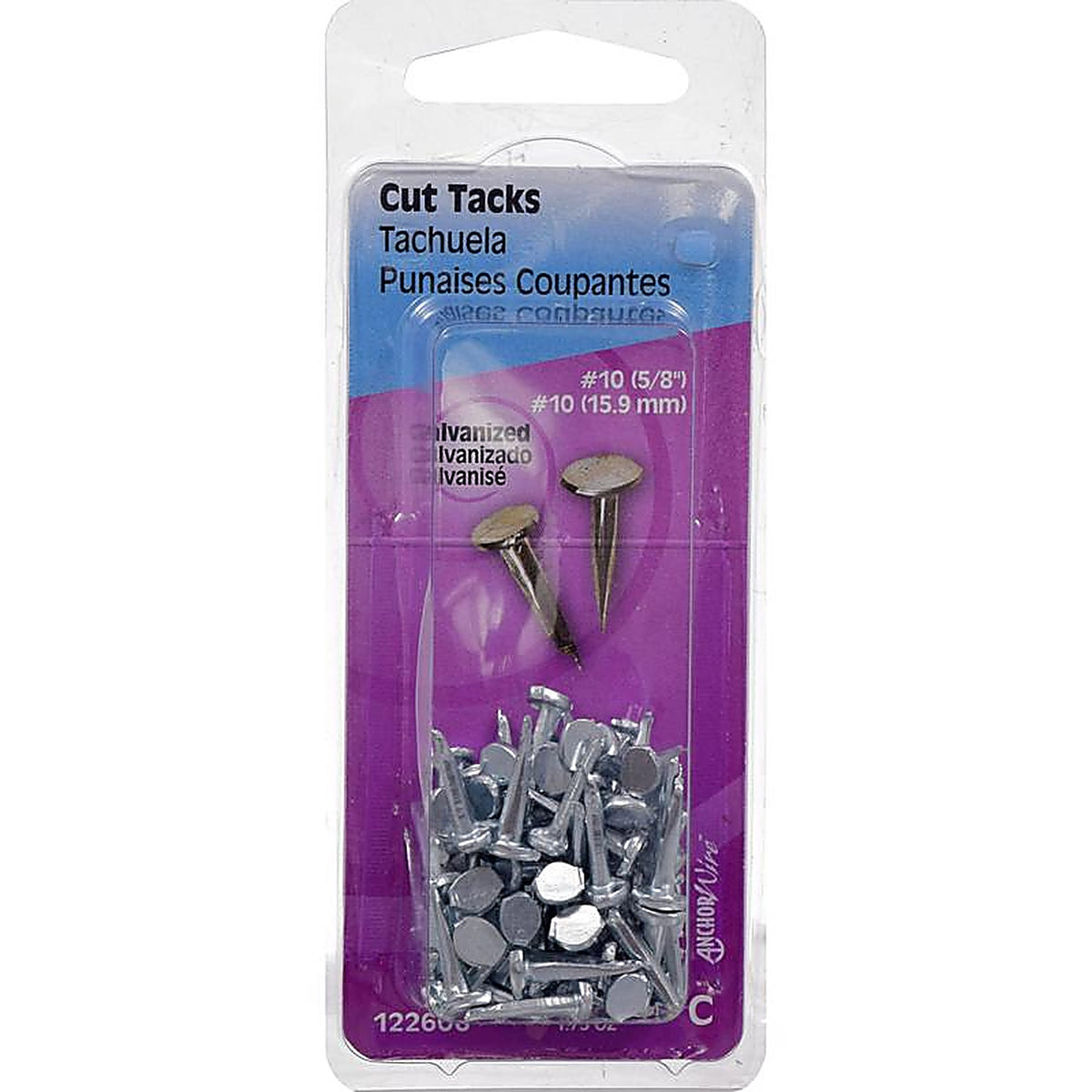 Hillman 122606 No. 10 x 5/8 in. L Galvanized Silver Steel Cut Tacks 1.75/Pack