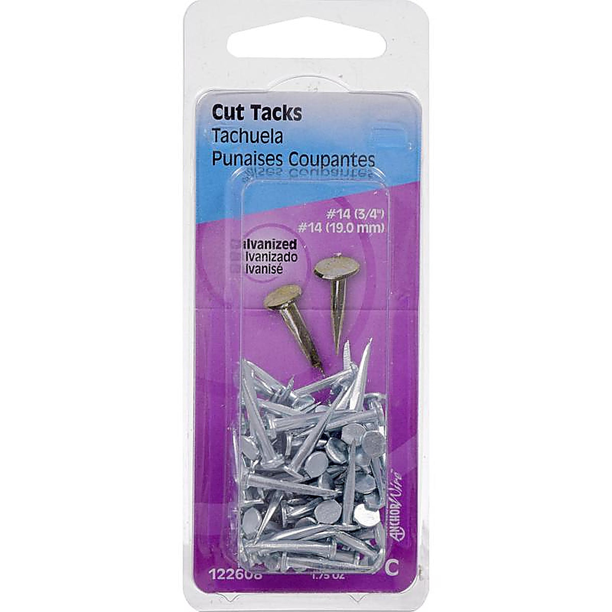 Hillman 122608 No. 14 x 3/4 in. L Galvanized Silver Steel Cut Tacks 1.75/Pack