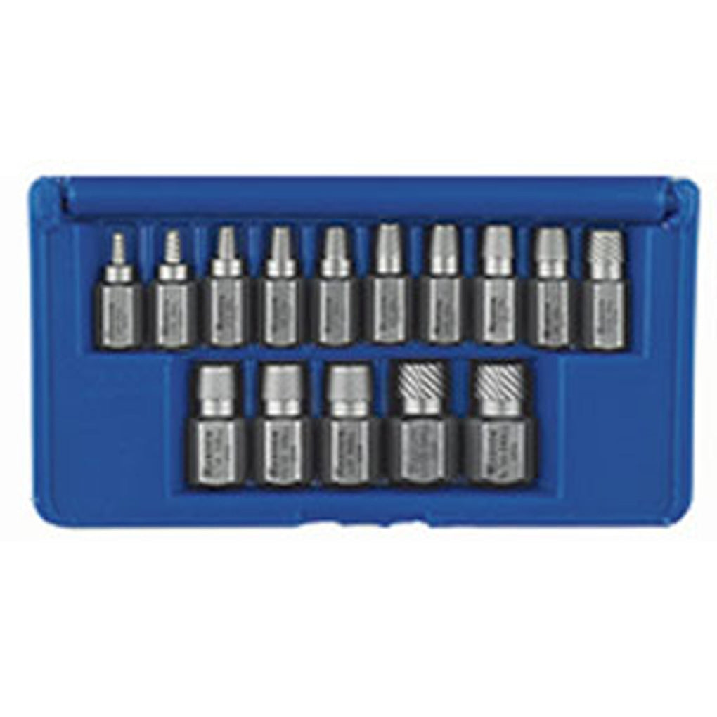 Irwin Hanson 53228 15 Pc. Hex Head Multi-Spline Screw Extractor Set