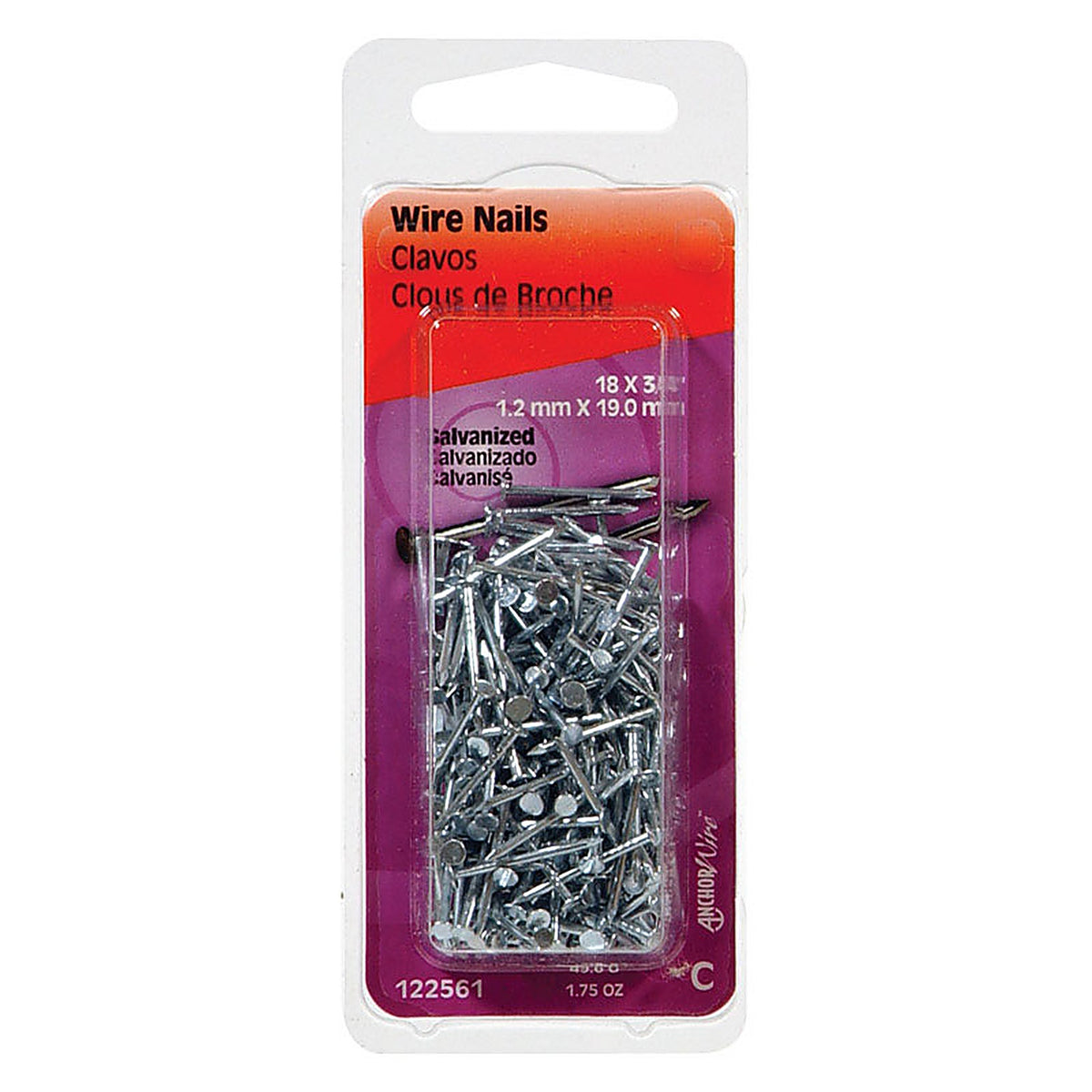 Hillman 122562 7/8 in. Wire Galvanized Steel Nail Flat