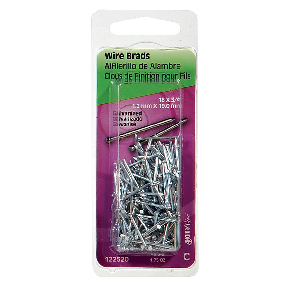 Hillman 122520 18 Ga. x 3/4 in. L Galvanized Steel Brad Nails 1/Pack 1.75 oz.