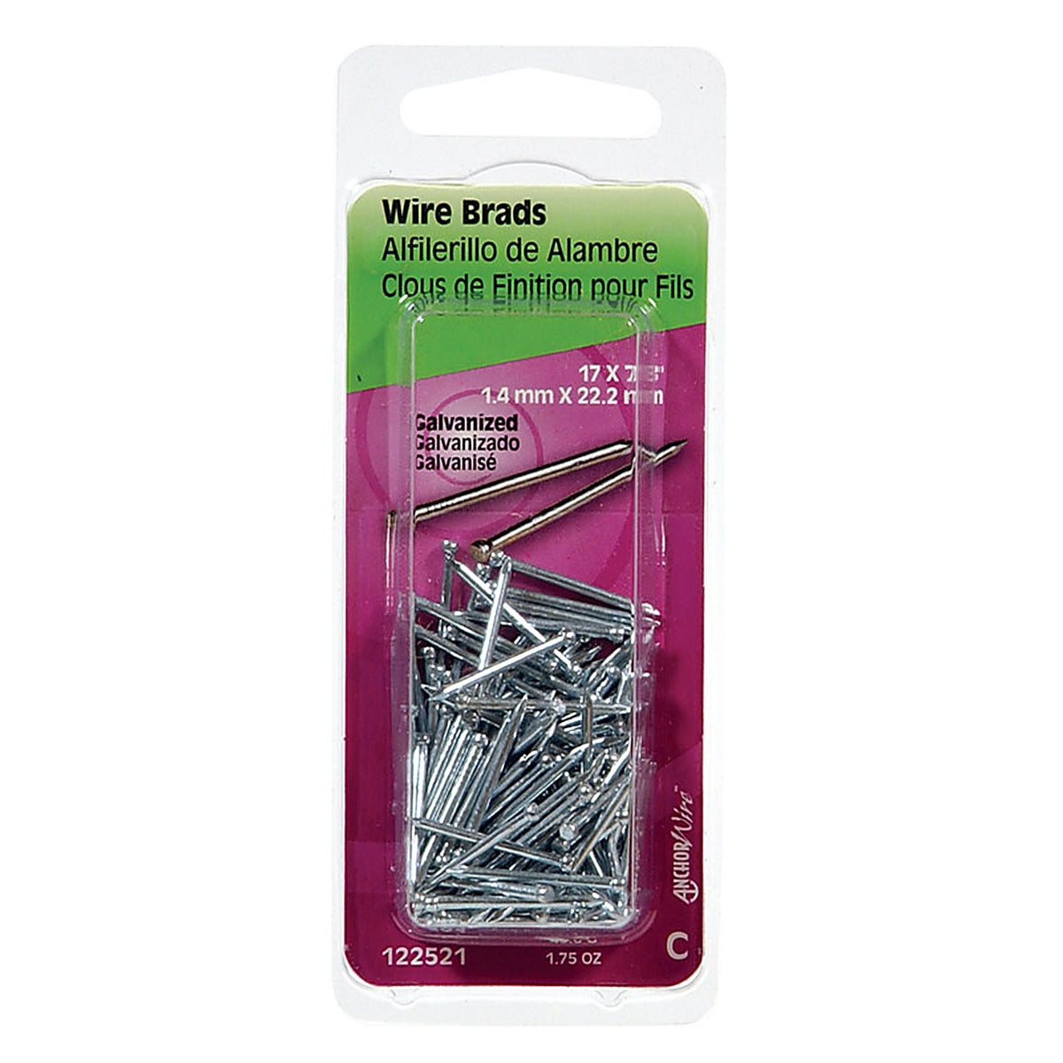 Hillman 122521 17 Ga. x 7/8 in. L Galvanized Steel Brad Nails 1/Pack 1.75 oz.