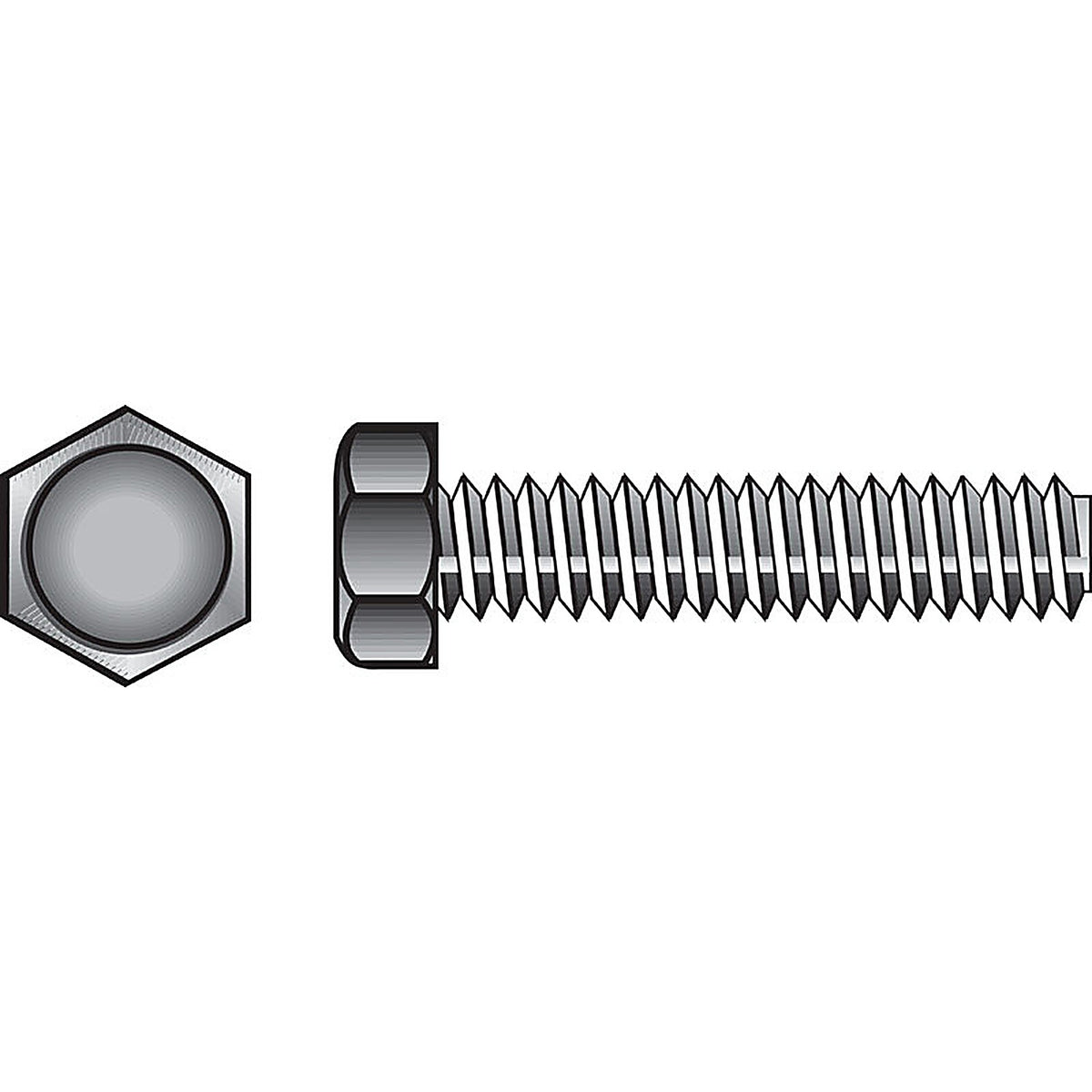 Hillman - 221036 - 1/2 In. D X 2-1/2 In. L Zinc Plated Steel HEX Tap Bolt 50 Pack