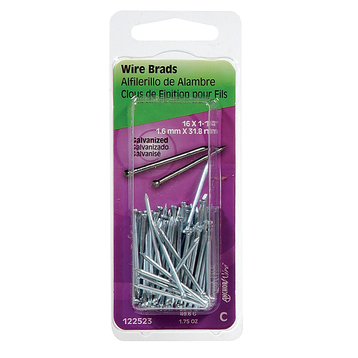 Hillman 122523 16 Ga. x 1-1/4 in. L Galvanized Steel Brad Nails 1/Pack 1.75 oz.