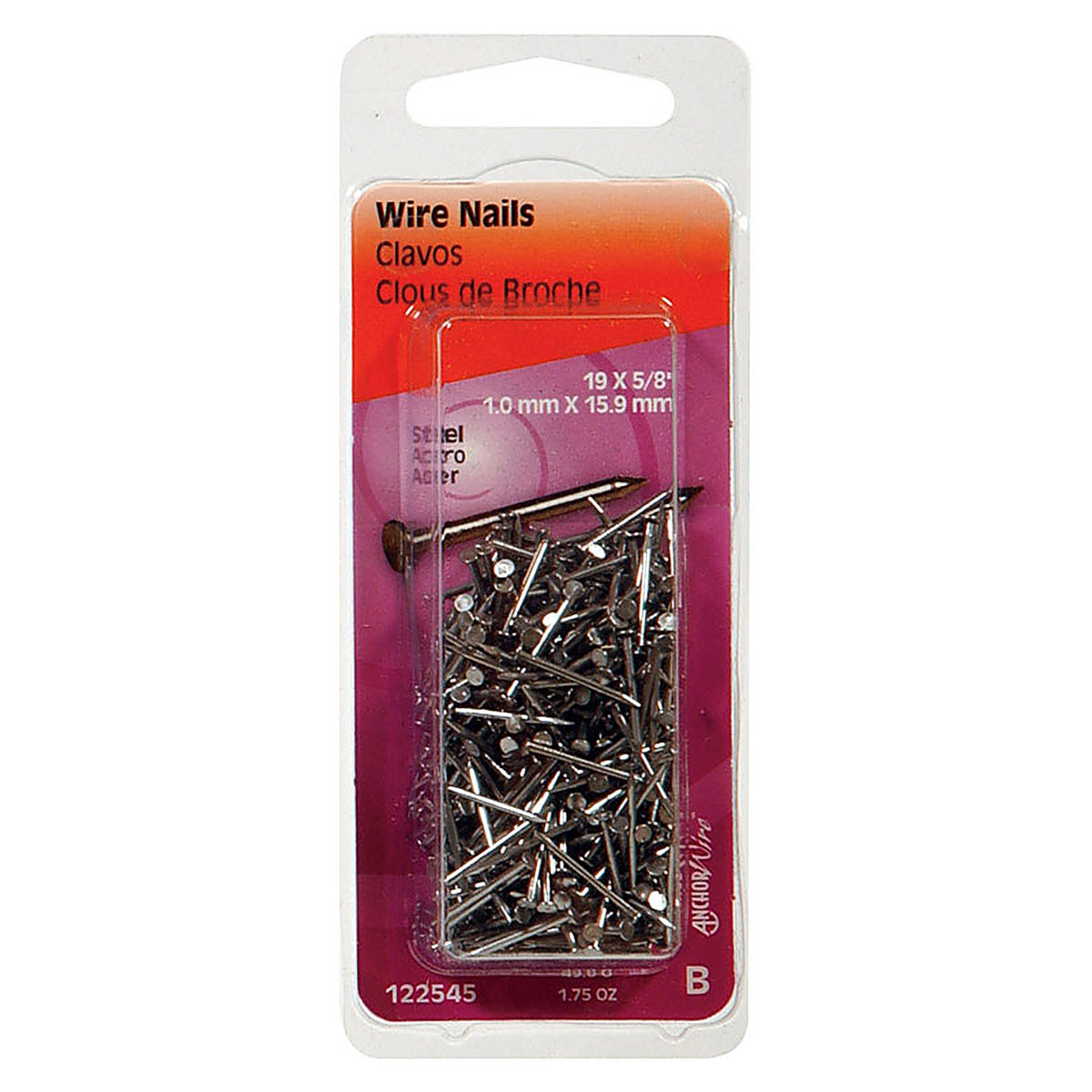 Hillman 122545 5/8 in. Wire Bright Steel Nail Flat