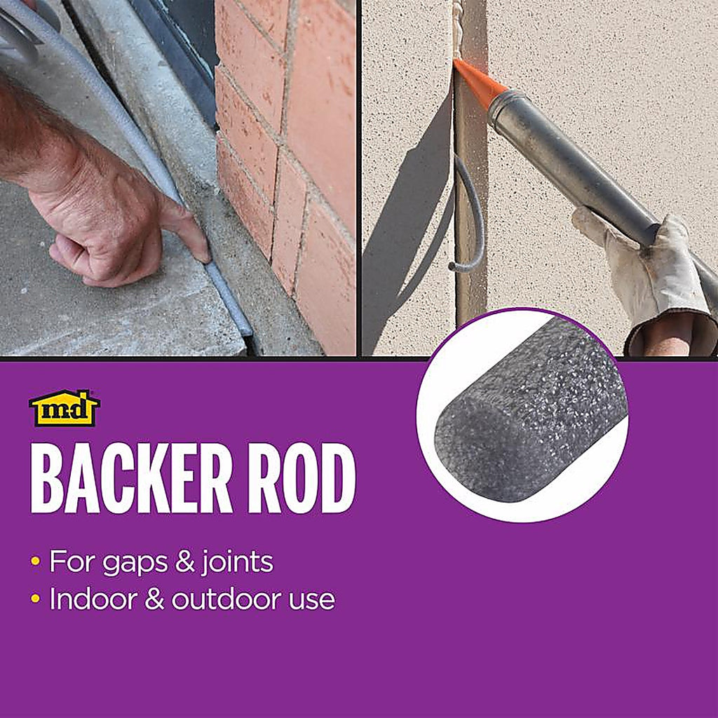 M-D 71506 Gray Polyethylene Caulk Backer Rod For Driveways and Sidewalks, Gaps and Openings