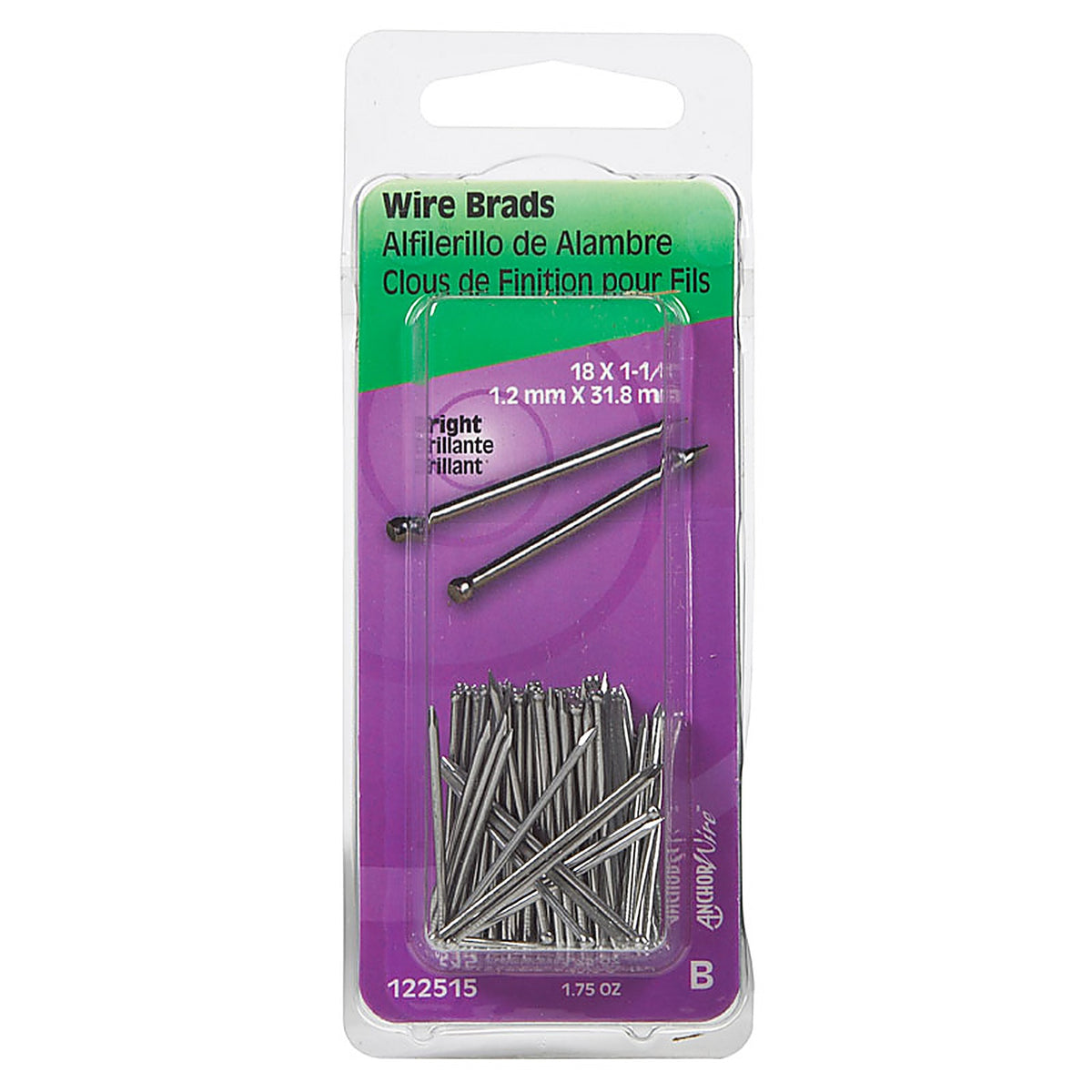 Hillman 122515 18 Ga. x 1-1/4 in. L Bright Steel Brad Nails 1/Pack 1.75 oz.