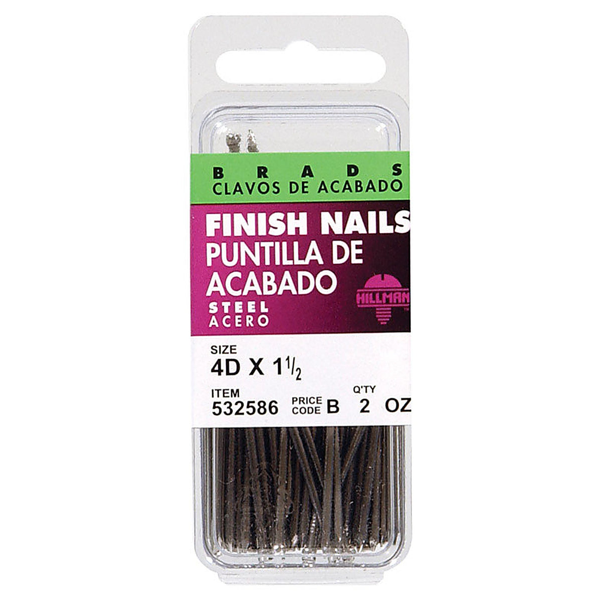 Hillman 532586 4D 1-1/2 in. Finishing Polished Steel Nail Large